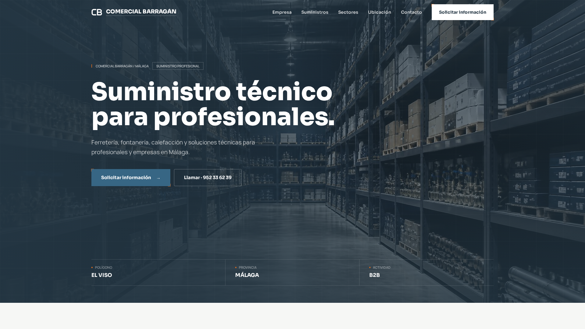 Concept Preview de Comercial Barragán para suministro profesional B2B