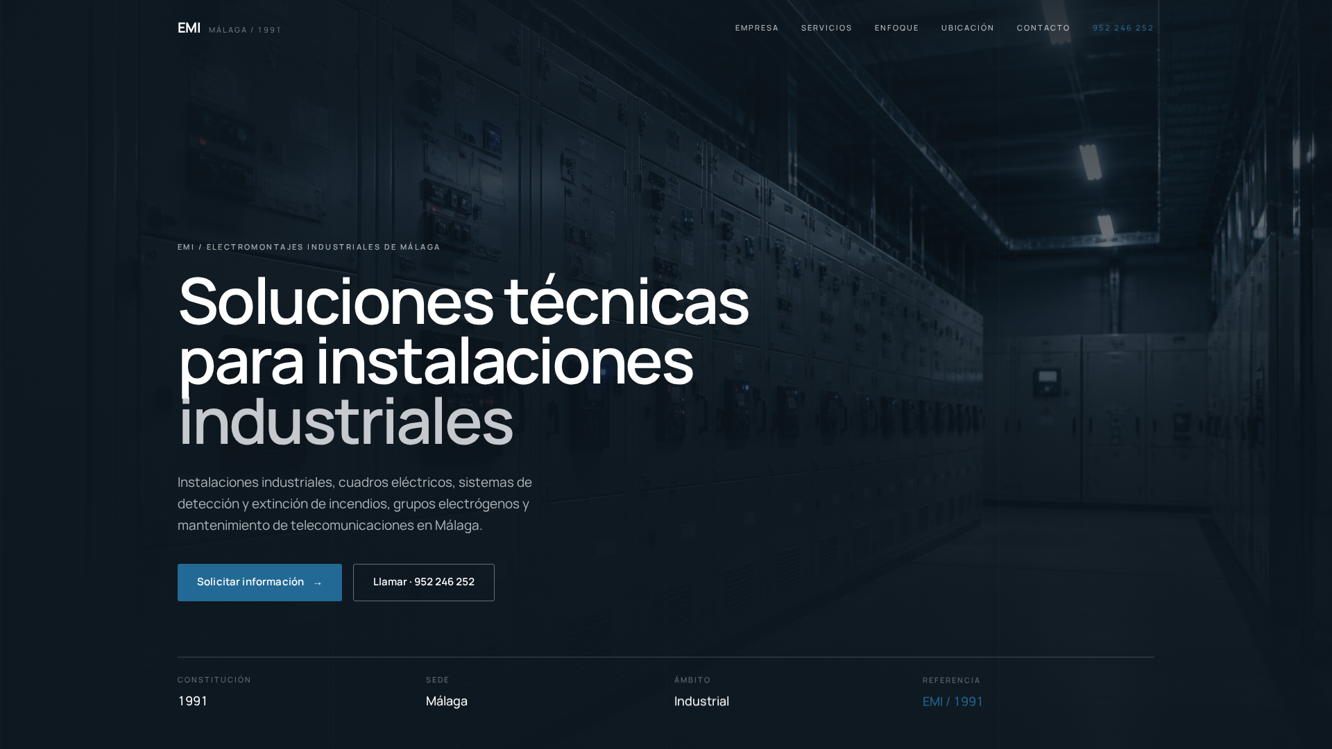 Concept Preview de EMI para infraestructura e instalaciones industriales en Málaga